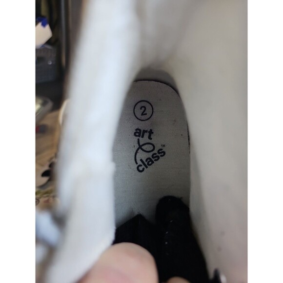 Art Class Kids High Top Sneakers Size 2 Youth White Black Zip Lace Converse Sty - Picture 6 of 8